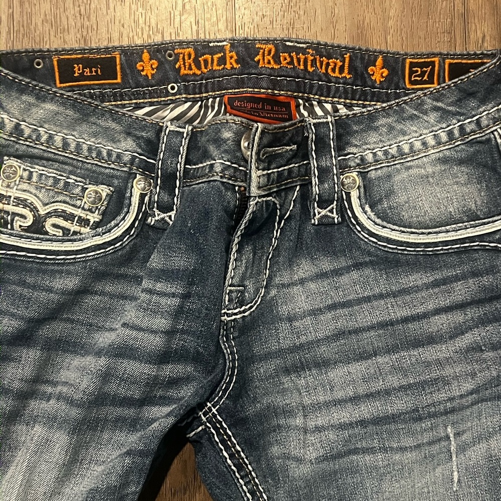 Rock Revival Men’s Faded Blue Slim Straight Jeans - Pari 27
